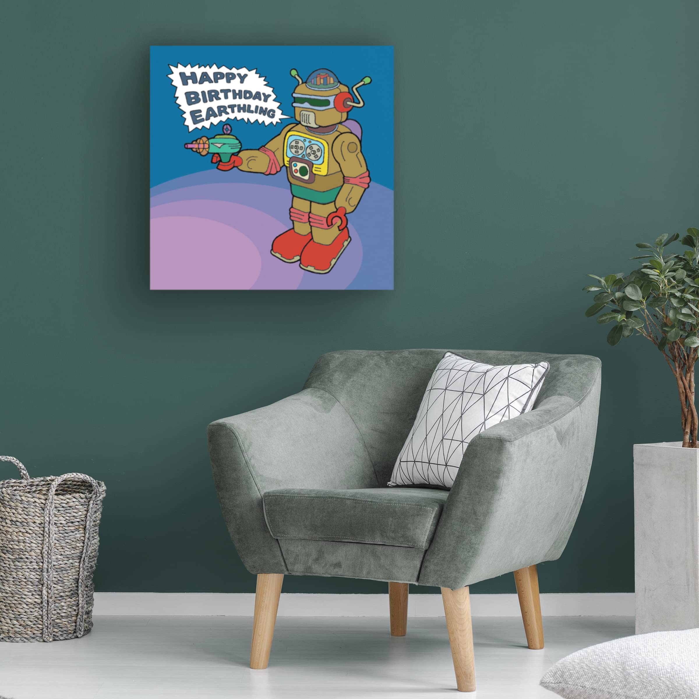 Trademark Fine Art 'Ray Gun Bot' Canvas Wall Art by Duncan Wilson - Perfect for Modern Home & Office Decor