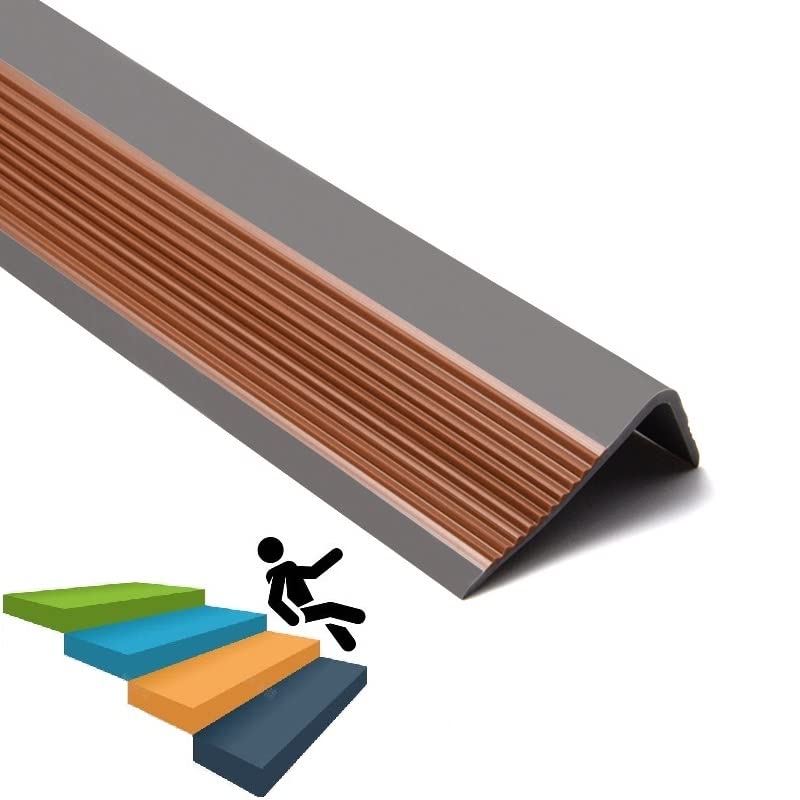 Non-Slip Stair Edge Protector - Self-Adhesive Stair Nosing Trim for Indoor & Outdoor Steps - Waterproof & Flame Resistant Safety Grip - Perfect for Home, Office & Commercial Staircases
