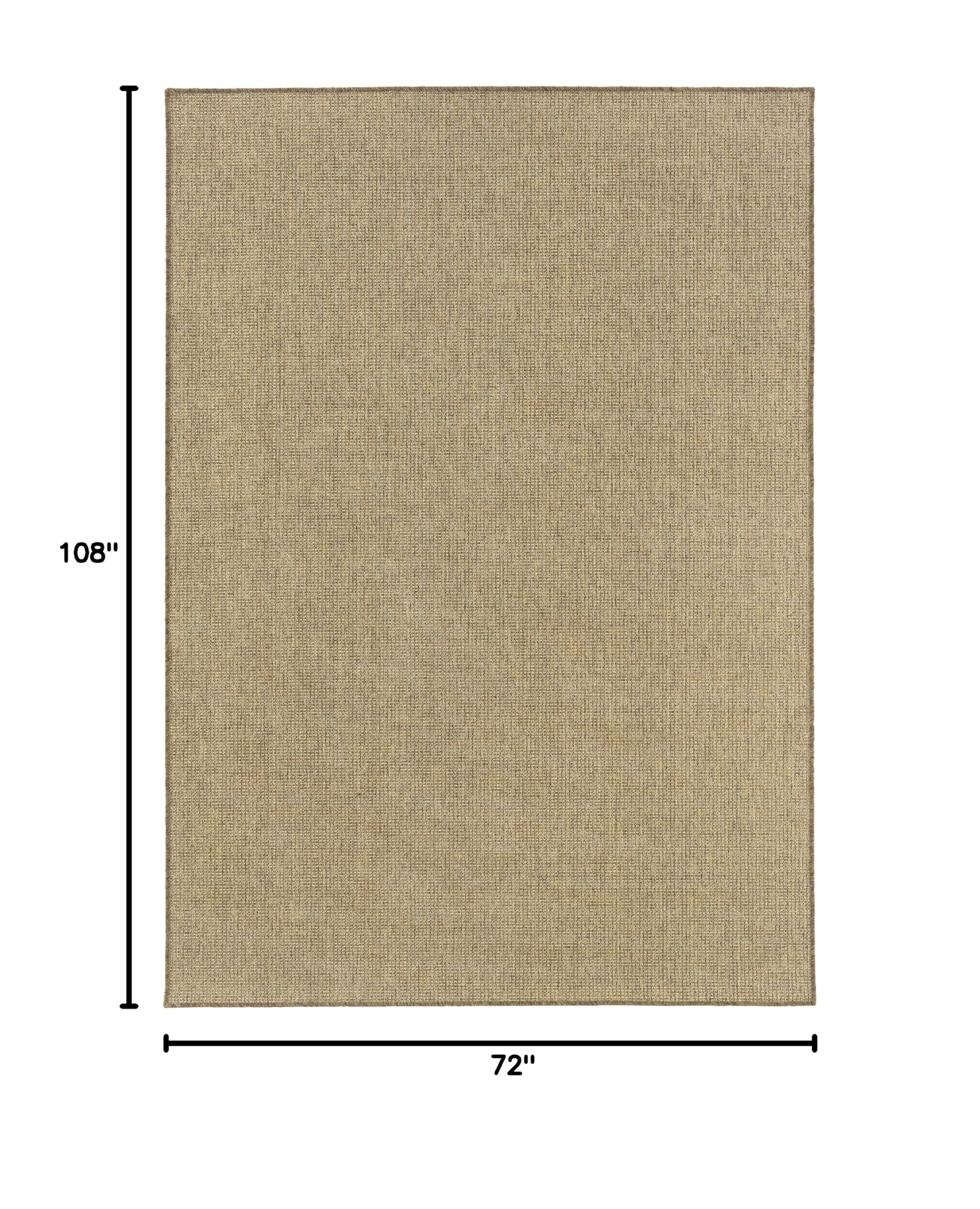 Veranda Solid Tan Indoor/Outdoor Area Rug 6'7
