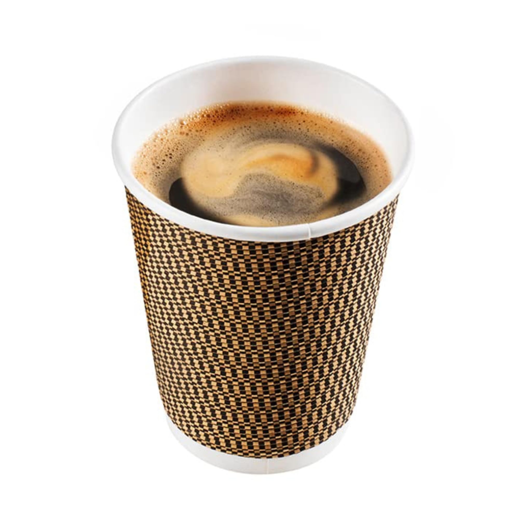 500 Pack 12 oz Gold Disposable Paper Cups - Ripple Wall Design, Insulated Hot Beverage Cups, Eco-Friendly & Recyclable for Coffee, Tea, Parties, Office, and Events