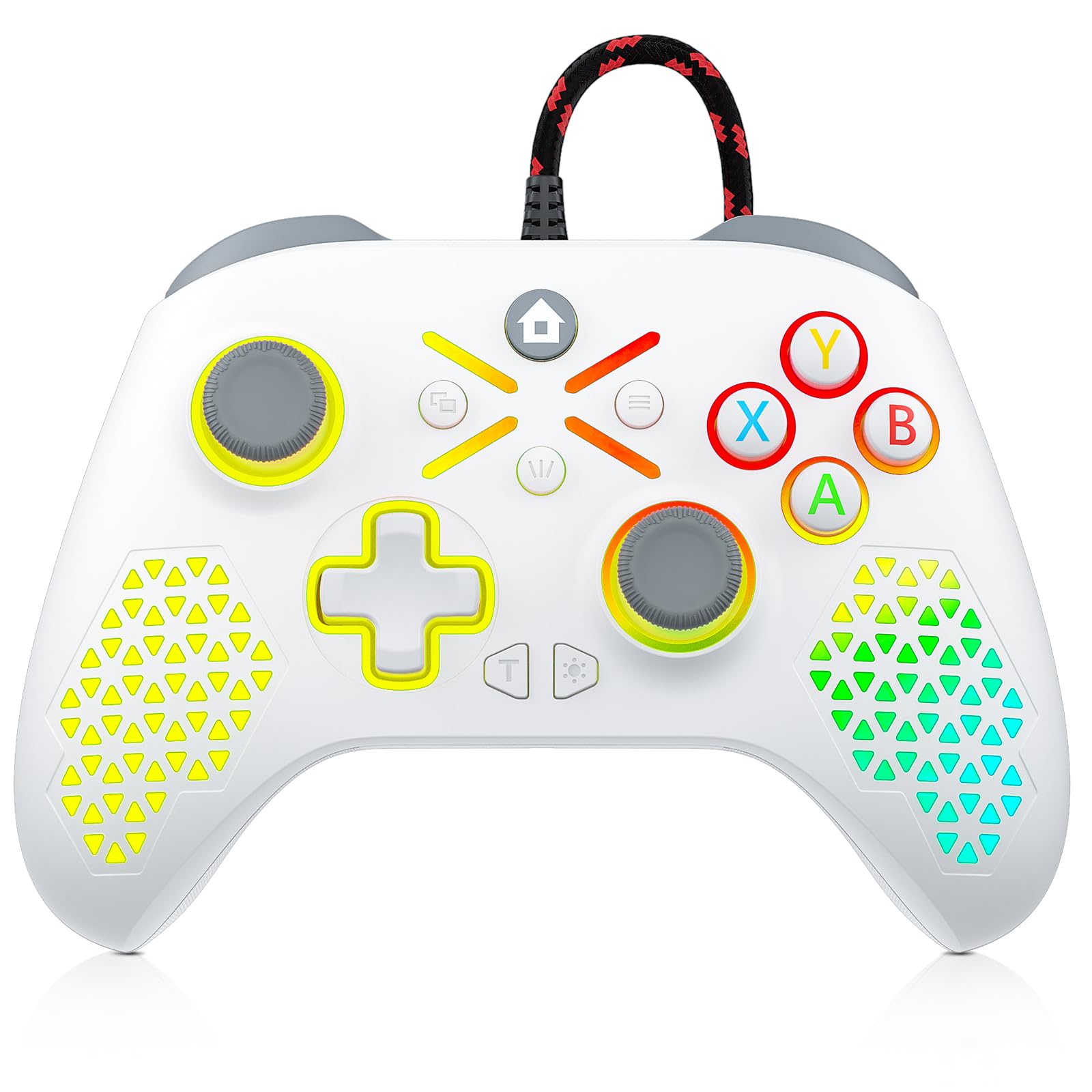 Xbox One Controller Wired for Xbox One X/S, Series X/S, PC Windows 7/8/10/11, Android & iOS - 3.5mm Audio Jack with Flash Strip & Cable - Perfect for Gaming, Streaming & Multi-Platform Play