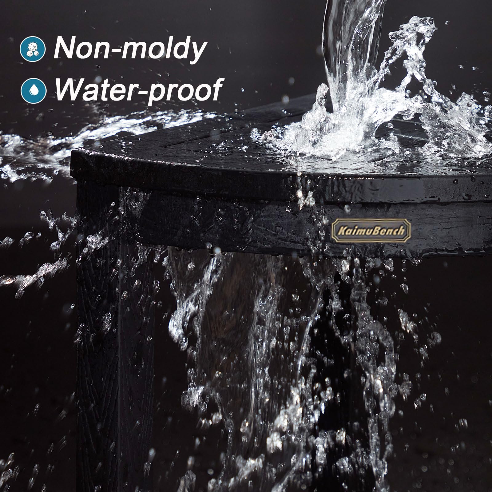 Non-Slip Adjustable Shower Bench Seat - Black Plastic Bath Stool for Elderly & Shaving Legs - Corner Shower Chair with Sturdy Poly Lumber Design - Perfect for Bathroom Safety & Relaxing Spa Days