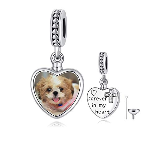 F-heart urn charm