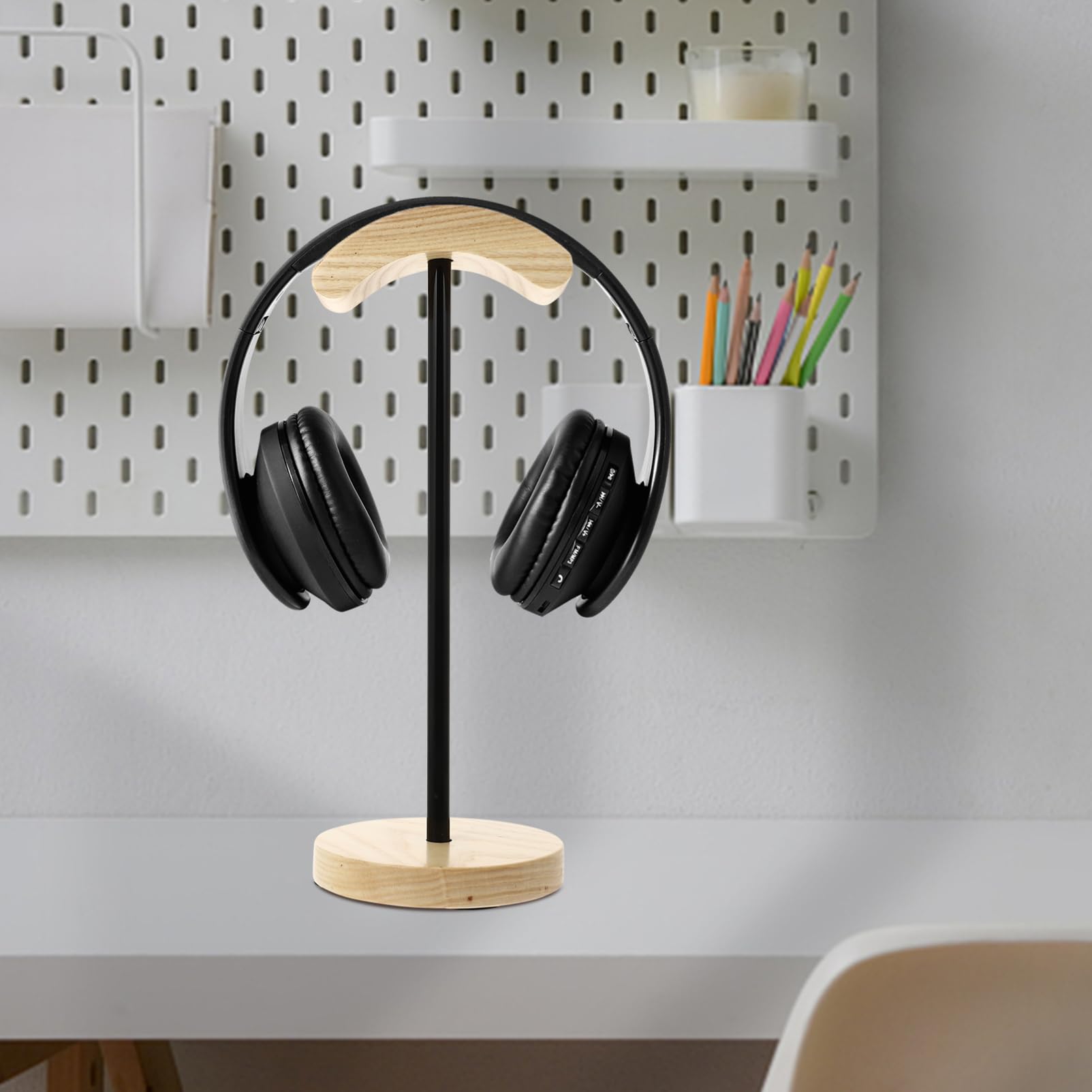 CAXUSD Universal Wooden Headset Hanger Holder - Gaming Headphone Stand for Desk, Computer, Home & Office Organization - Perfect for Gamers, Streamers & Remote Workers