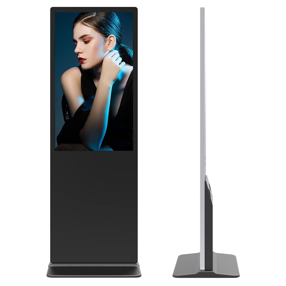 49-inch Interactive Digital Signage LCD Display - Full HD 1080p Floor Standing Kiosk with 10-Point Infrared Touch Screen for Retail Stores, Museums & Public Spaces