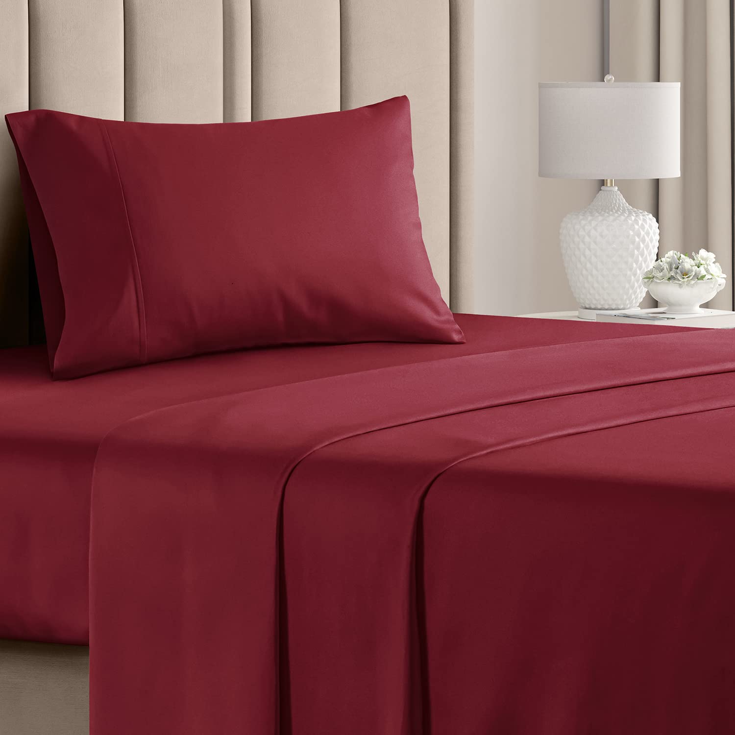 400 Thread Count 100% Cotton Twin XL Sheet Set - Ultra Soft Sateen Weave Deep Pocket Bed Sheets - Hotel Quality Luxury for Twin XL Beds - Perfect for Dorm Rooms, Guest Beds & Cozy Sleep