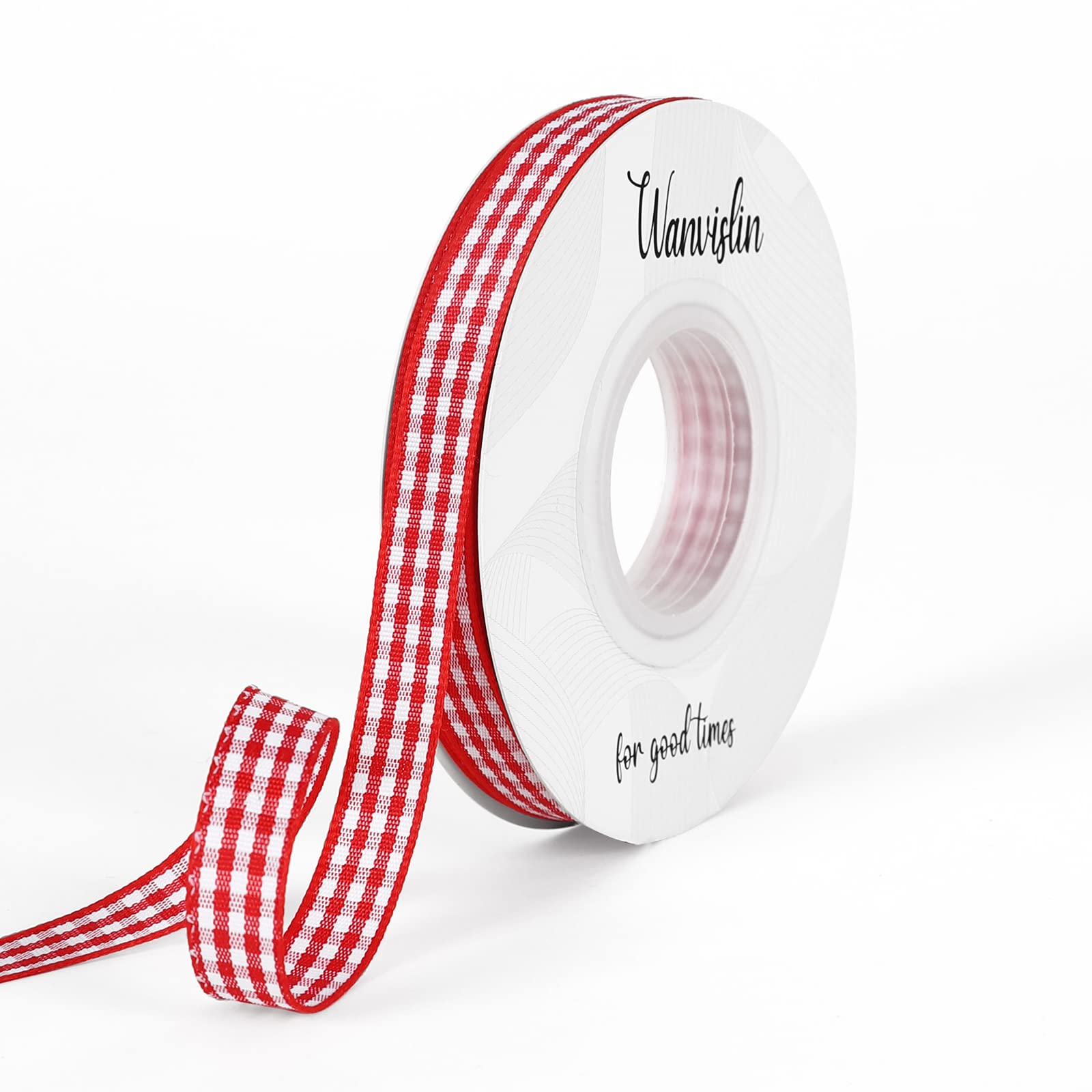 3/8 Inch x 50 Yards Red Gingham Checkered Ribbon - Premium Thin Craft Ribbon for Hair Bows, Gift Wrapping, Picnic Decorations, DIY Crafts & Fashion Accessories | Perfect for Christmas, Wedding, Party & Home Decor