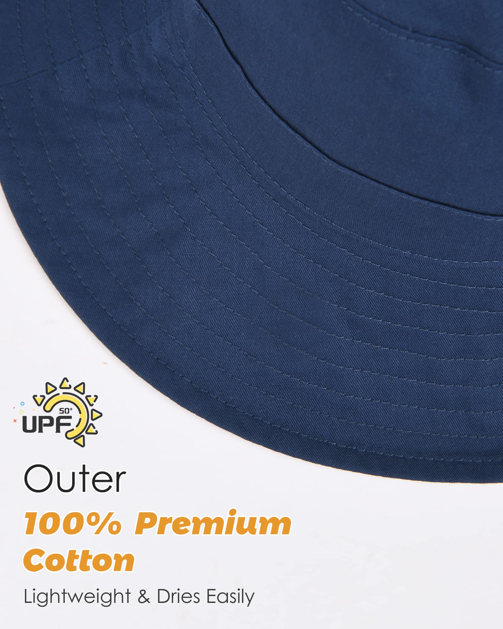Baby Sun Hat for Boys & Girls - UPF 50+ UV Protection Summer Bucket Hat for Toddlers & Kids, Breathable Cotton Beach Hat for Outdoor Play, Swimming & Travel