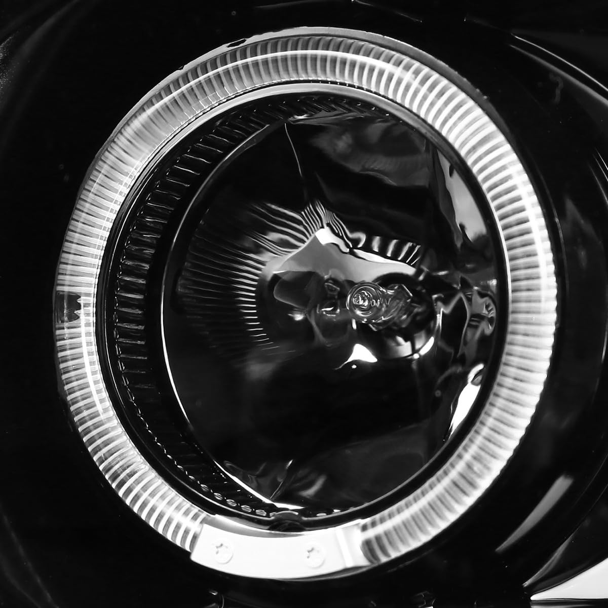 Spec-D Tuning Glossy Black LED Halo Projector Headlights + Bumper Lights for 2004-2012 Chevy Colorado & GMC Canyon - Complete Left & Right Headlamp Assembly - Upgrade Your Truck's Style & Night Visibility for Off-Roading & Daily Driving