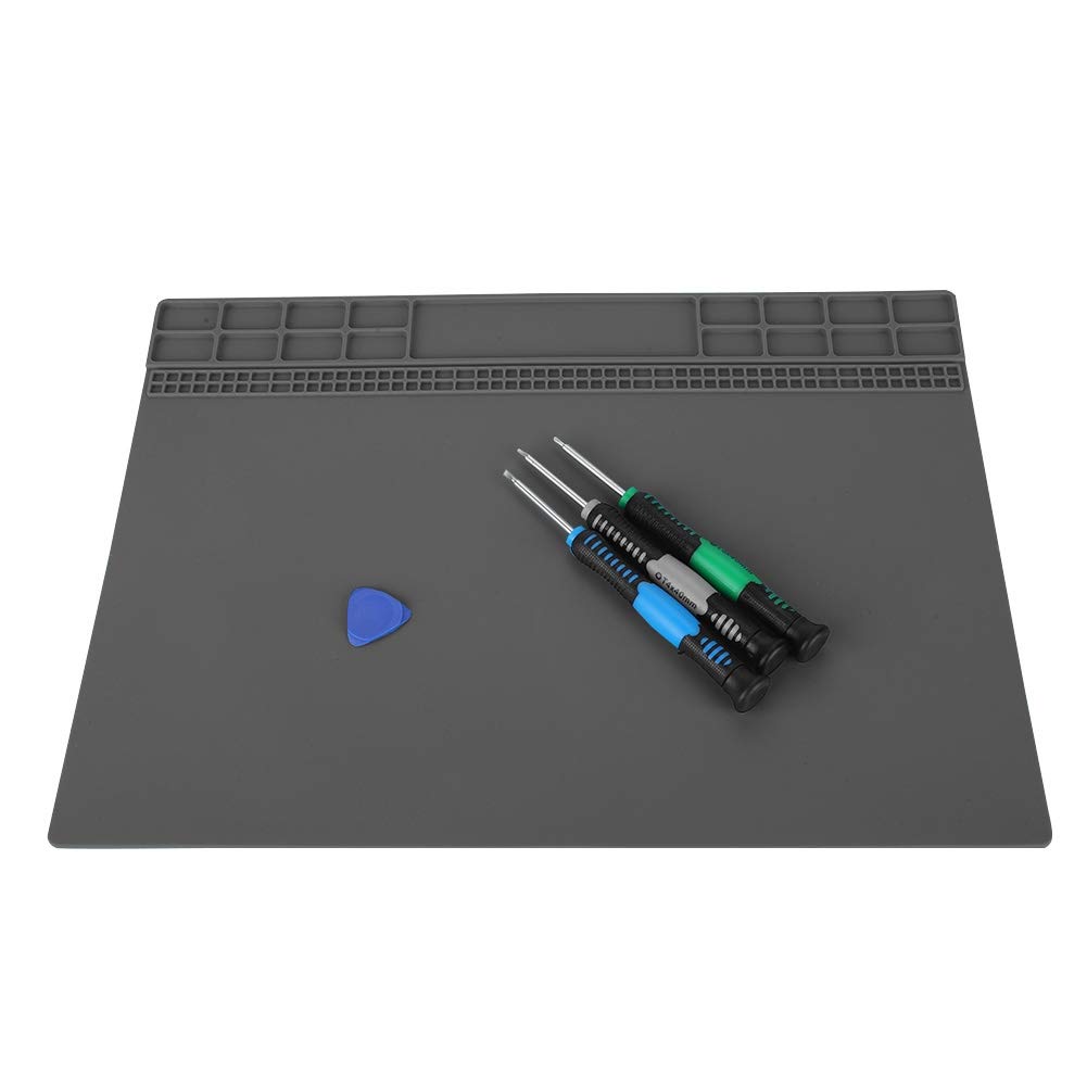 Professional Magnetic Heat Resistant Silicone Repair Mat for Phone & Computer Maintenance - 350mm x 250mm Heat Insulation Pad (Grey) | Ideal for Electronics Repair, Soldering, and Device Protection Workspaces