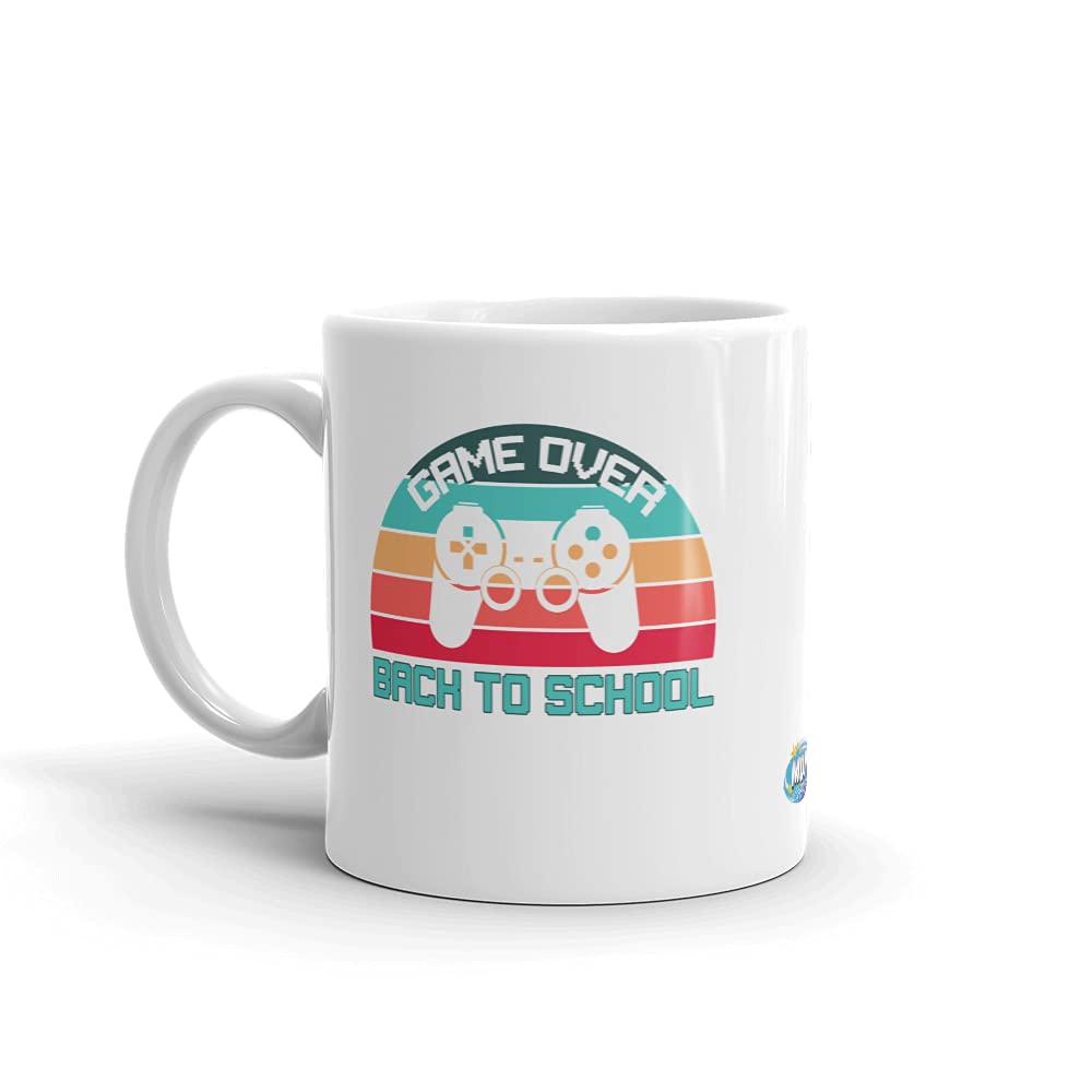 Funny Game Over Back to School Coffee Mug - Perfect First Day Gift for Kids, Students & Teachers - Great for Homeschool Moms & Classroom Use