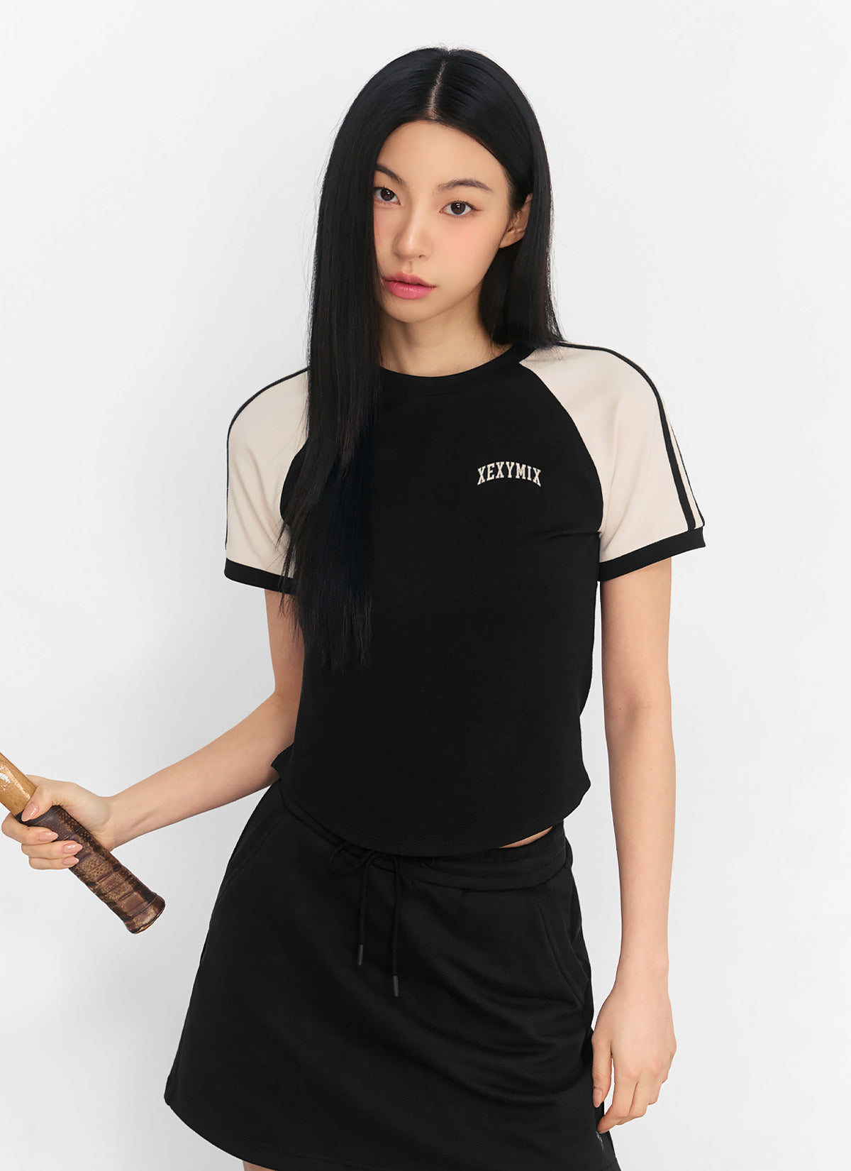 Reglan Color Block Crop Short Sleeve T-Shirt for Women | Trendy Summer Fashion Top | Perfect for Casual Outings, Beach Days & Music Festivals
