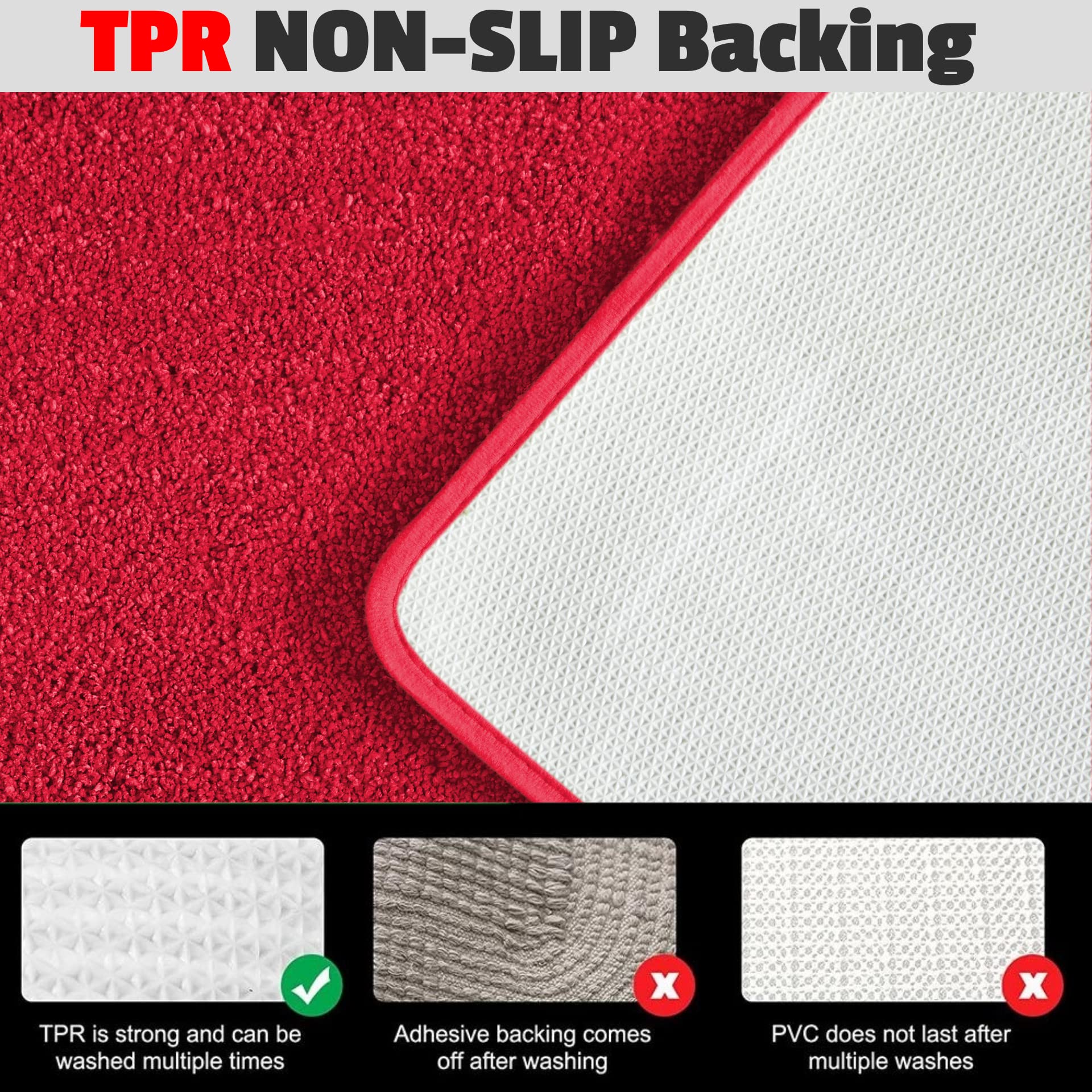 Yafa Home Fashion 2-Piece Soft Microfiber Bath Rug Set - Non-Slip Rubber Backing, Machine Washable Shaggy Bath Mats for Bathroom, Tub & Shower - Perfect for Cozy Bathroom Decor & Safe Floor Protection