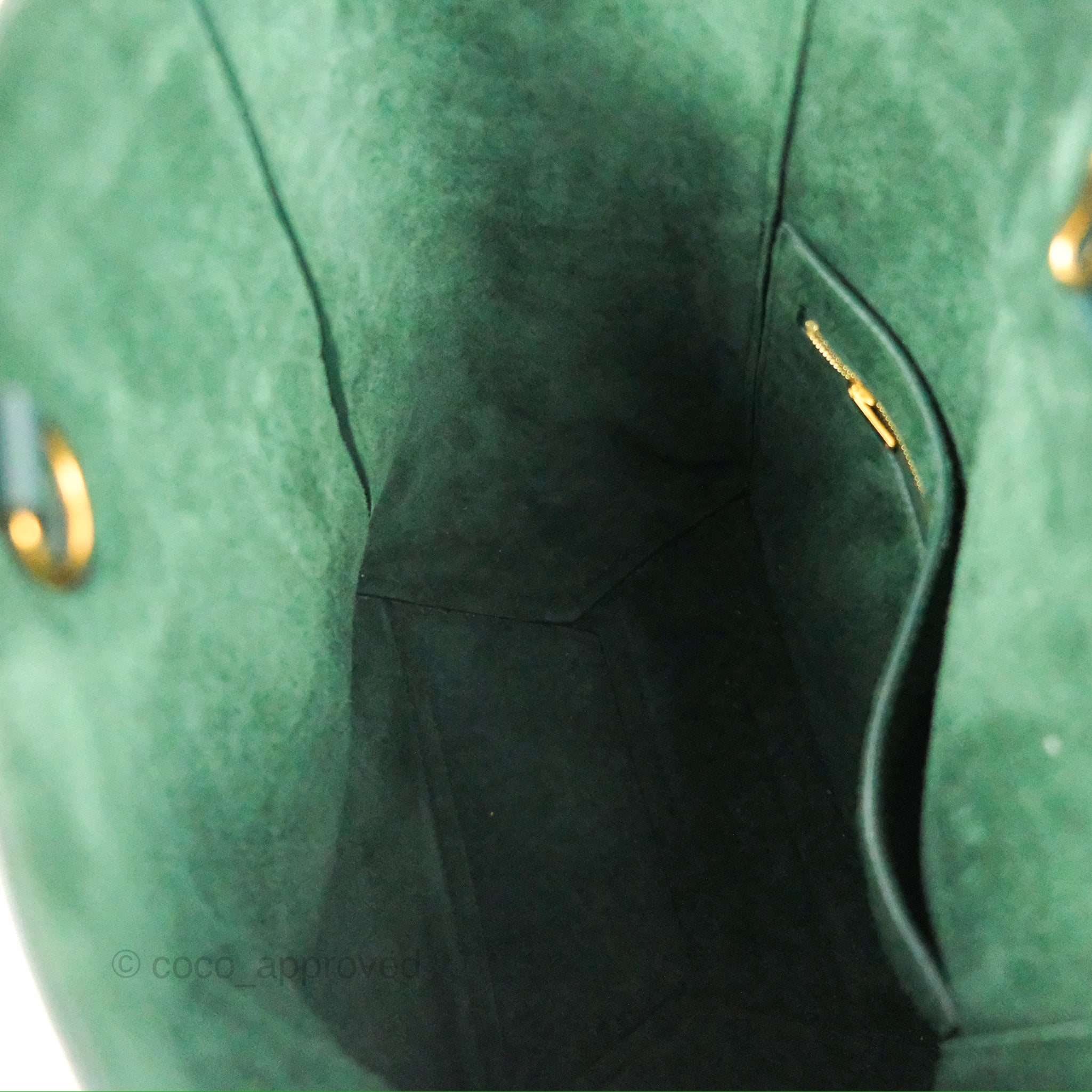 Celine Sangle Bucket Bag in Dark Green Grained Calfskin Leather - Perfect for Work, Travel & Everyday Luxury Handbag