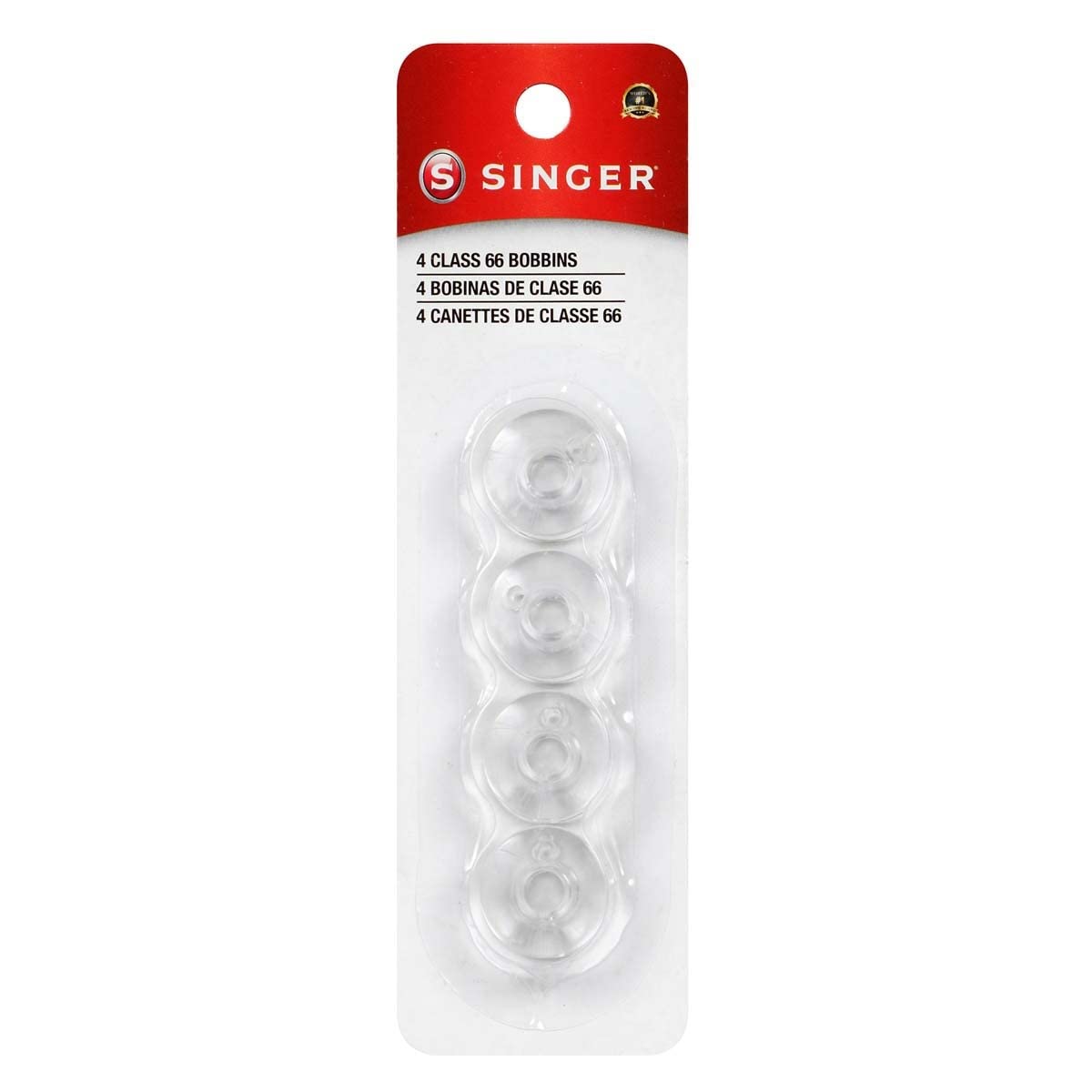 SINGER Class 66 Clear Plastic Sewing Machine Bobbins - 4 Pack Replacement Bobbins for Singer, Brother, Janome & More | Perfect for Quilting, Dressmaking & DIY Sewing Projects