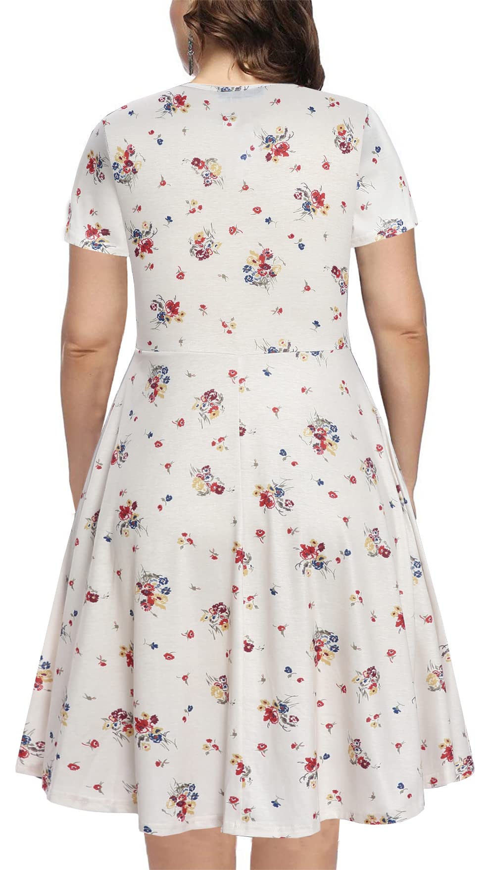 BEDOAR Women's Plus Size Summer Dresses - Empire Waist Casual Knee-Length Dress with Pockets | Flowy Comfort for Beach, Vacation & Everyday Wear