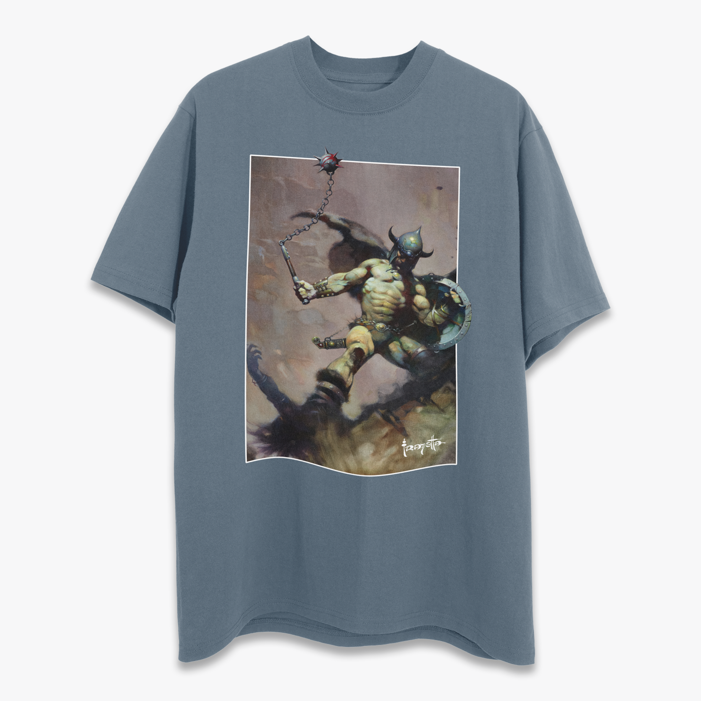 Warrior Ball and Chain Graphic T-Shirt - Vintage Inspired Battle Ready Tee for Men & Women - Perfect for Cosplay, Gaming, and Punk Rock Outfits