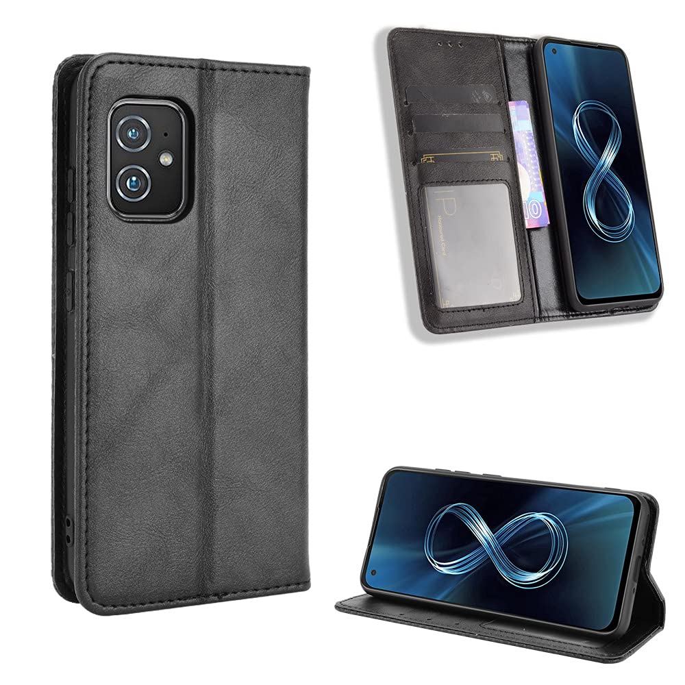 Premium PU Leather Flip Case for Asus ZenFone 8 (2021 ZS590KS) - Slim Protective Cover with Card Slots | Perfect for Work, Travel & Daily Use