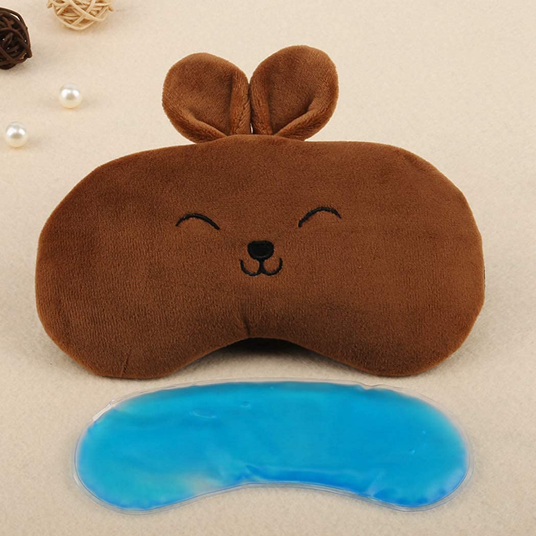 Ubersweet® Rabbit Eye Mask with Ice Pack - Soft Sleep Mask for Travel, Relaxation & Stress Relief - Adjustable Comfortable Eye Shade for Women & Men - Perfect for Flights, Naps & Meditation