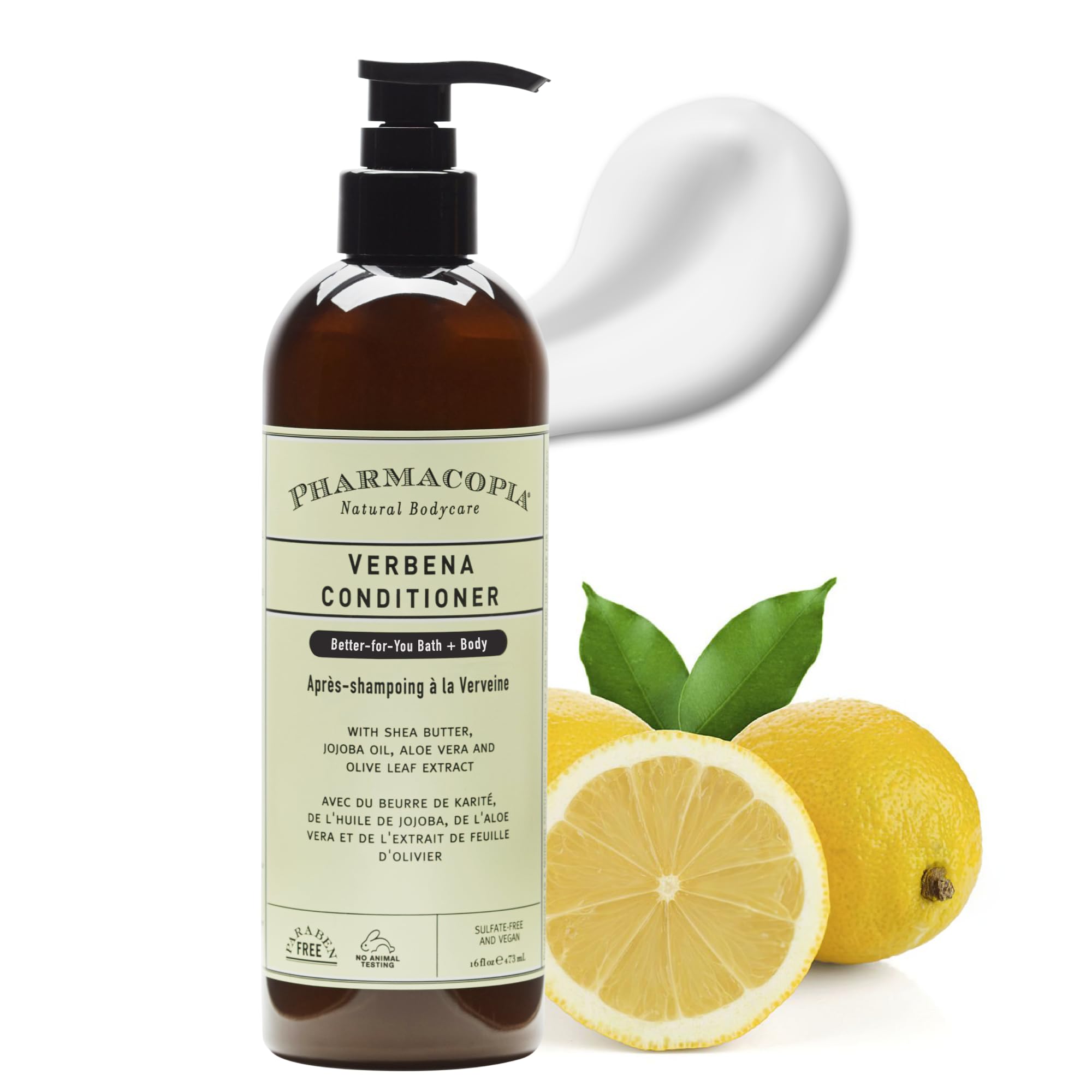 Pharmacopia Verbena Conditioner - Natural Scalp Moisturizer for Dry Hair, Vegan & Cruelty-Free Hair Care with Shea Butter, Aloe Vera, Jojoba Oil & Olive Leaf Extract | Detangling Treatment for Soft, Smooth Hair | Perfect for Daily Use & Color-Treated Hair, 16 oz