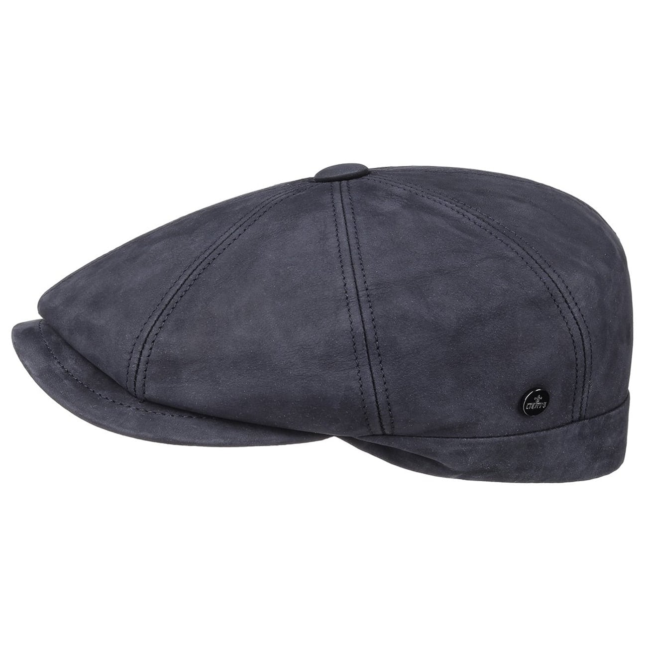 Lierys Nappa Wax Leather Flat Cap for Men - Vintage Style Driver Hat for Casual & Outdoor Wear
