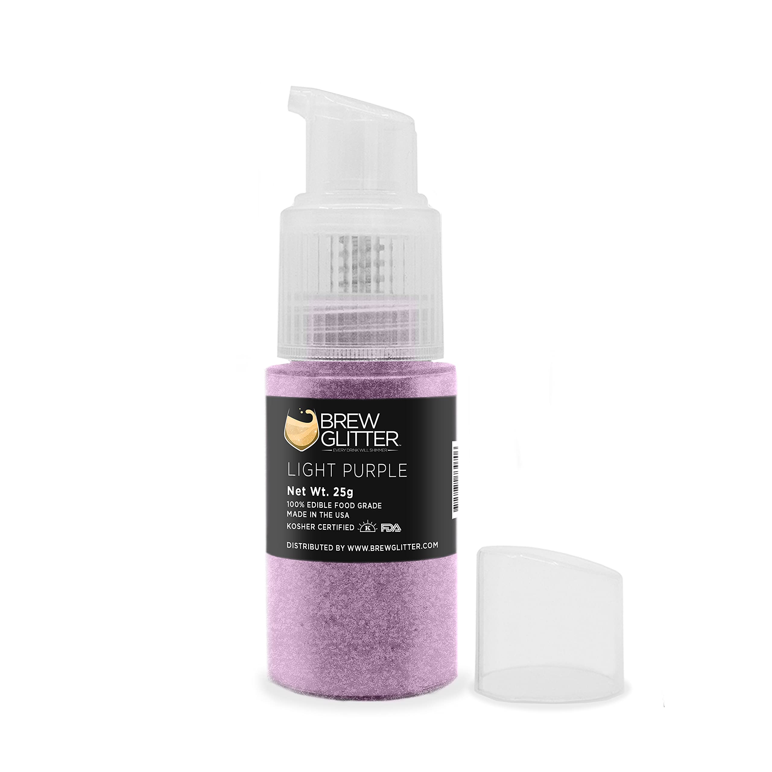 Light Purple Edible Glitter for Drinks - Brew Glitter Food Grade Sparkles for Cocktails, Beer & Beverage Garnish | KOSHER & HALAL Certified | 100% Vegan, Gluten & Nut Free (25g Spray Pump) | Perfect for Birthday Parties, Wedding Toasts & Bar Decorations
