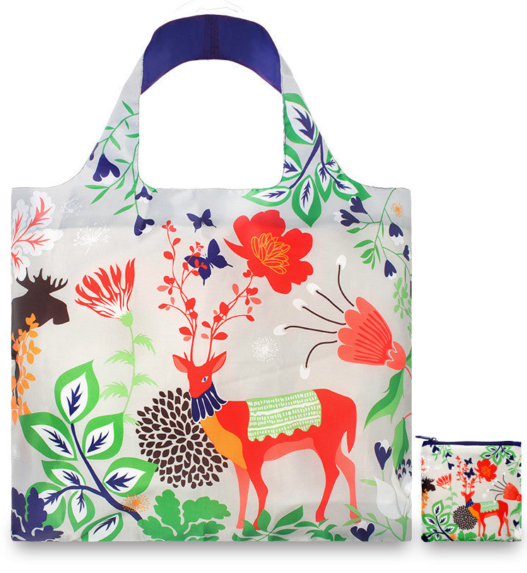 LOQI Eco-Friendly Tote Bag - FOREST Collection by Cristina Caramida | Reusable Shopping Bag for Groceries, Beach & Daily Use