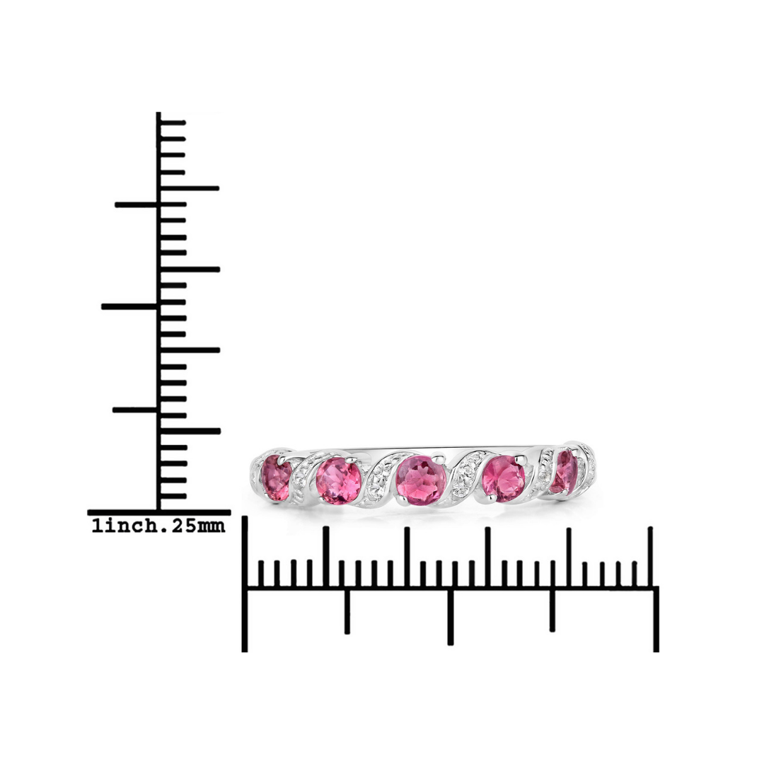 Genuine Pink Tourmaline 5 Stone Ring - Elegant Gemstone Jewelry for Women, Perfect for Weddings, Anniversaries & Special Occasions