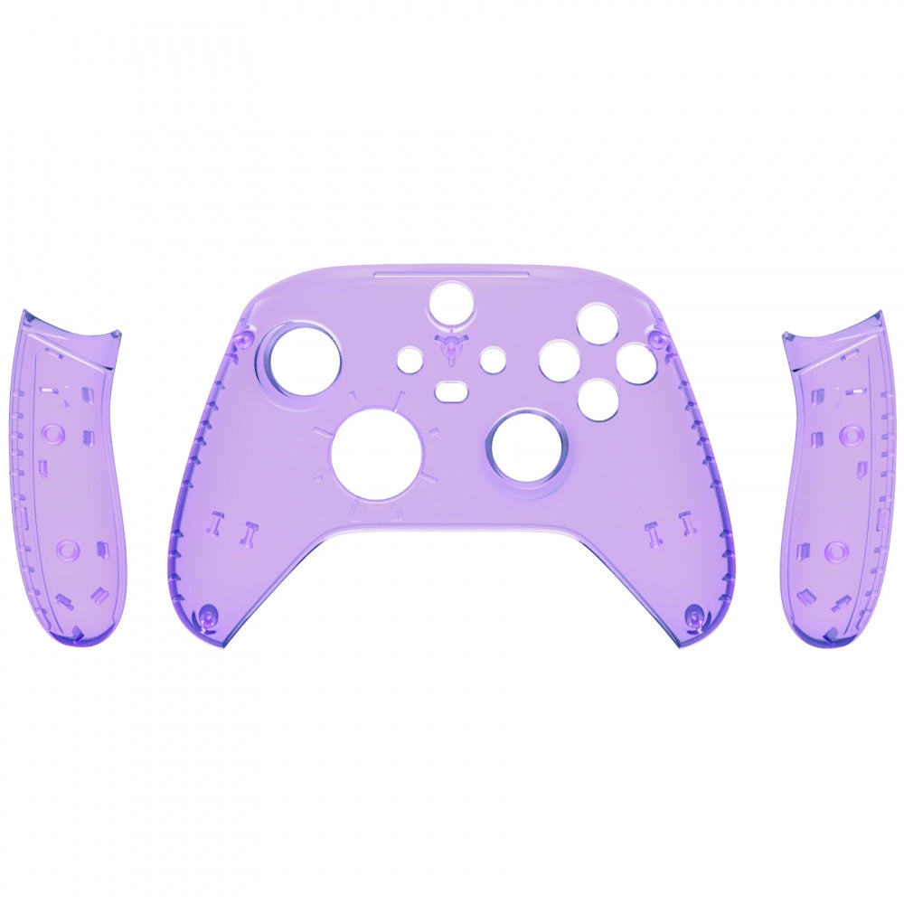 eXtremeRate Clear Atomic Purple Replacement Front Housing Shell with Side Rails Panels for Xbox Series X & S Controller - Custom Gaming Setup & DIY Modding Accessories