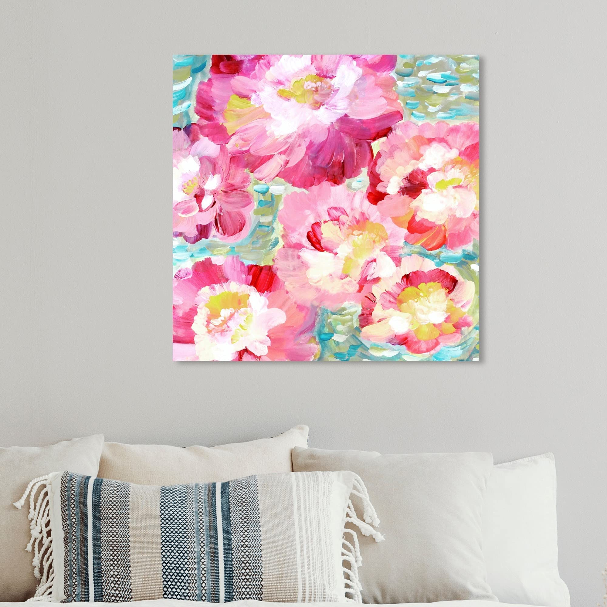 Floral and Botanical Wall Art Canvas Prints - 'Flowers in The Sun' Hand-Painted Floral Decor for Living Room, Bedroom & Office