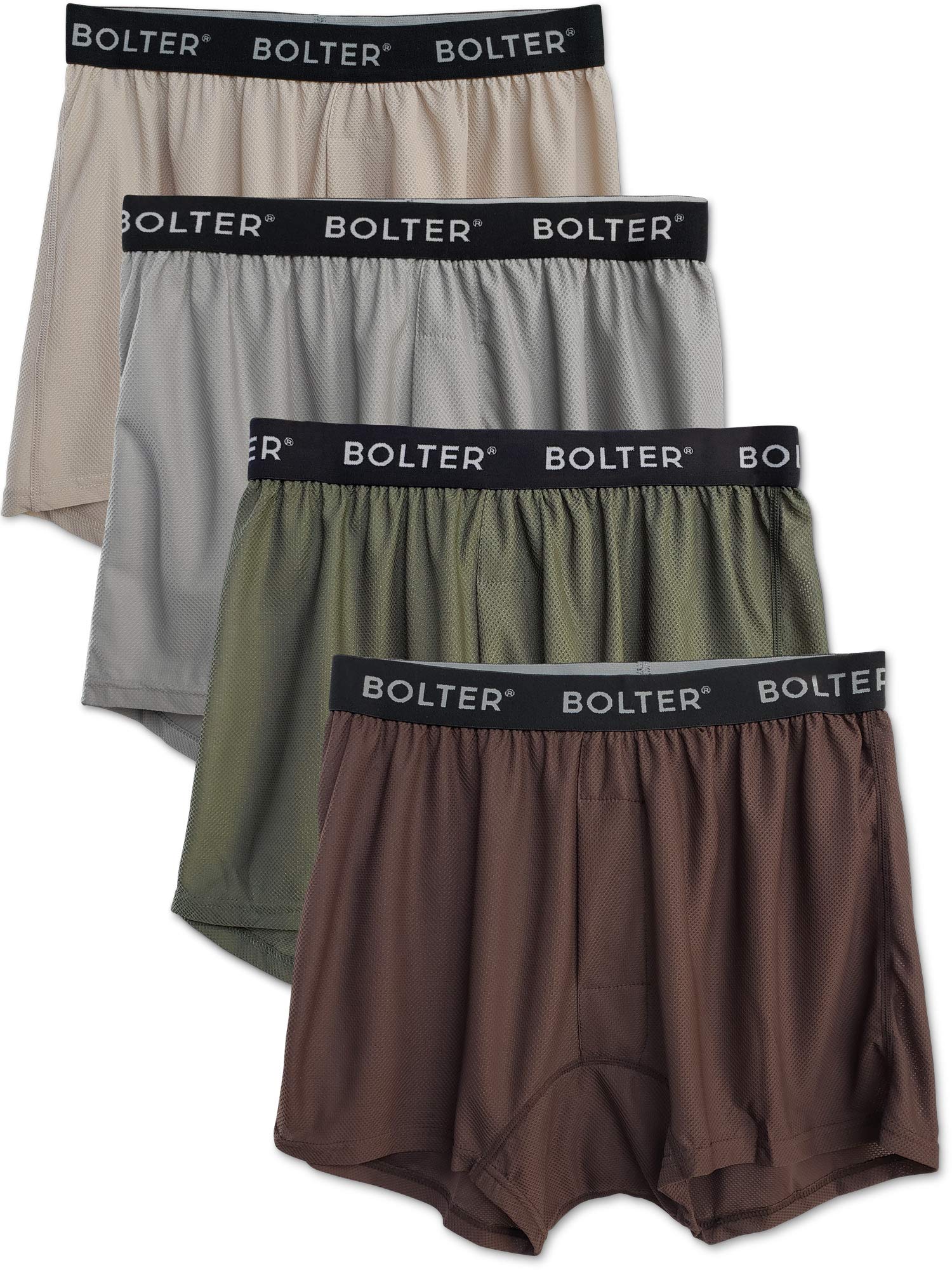 Bolter Men's 4 Pack Performance Boxer Briefs - Soft Breathable Underwear for Active Lifestyle, Workout & Everyday Comfort