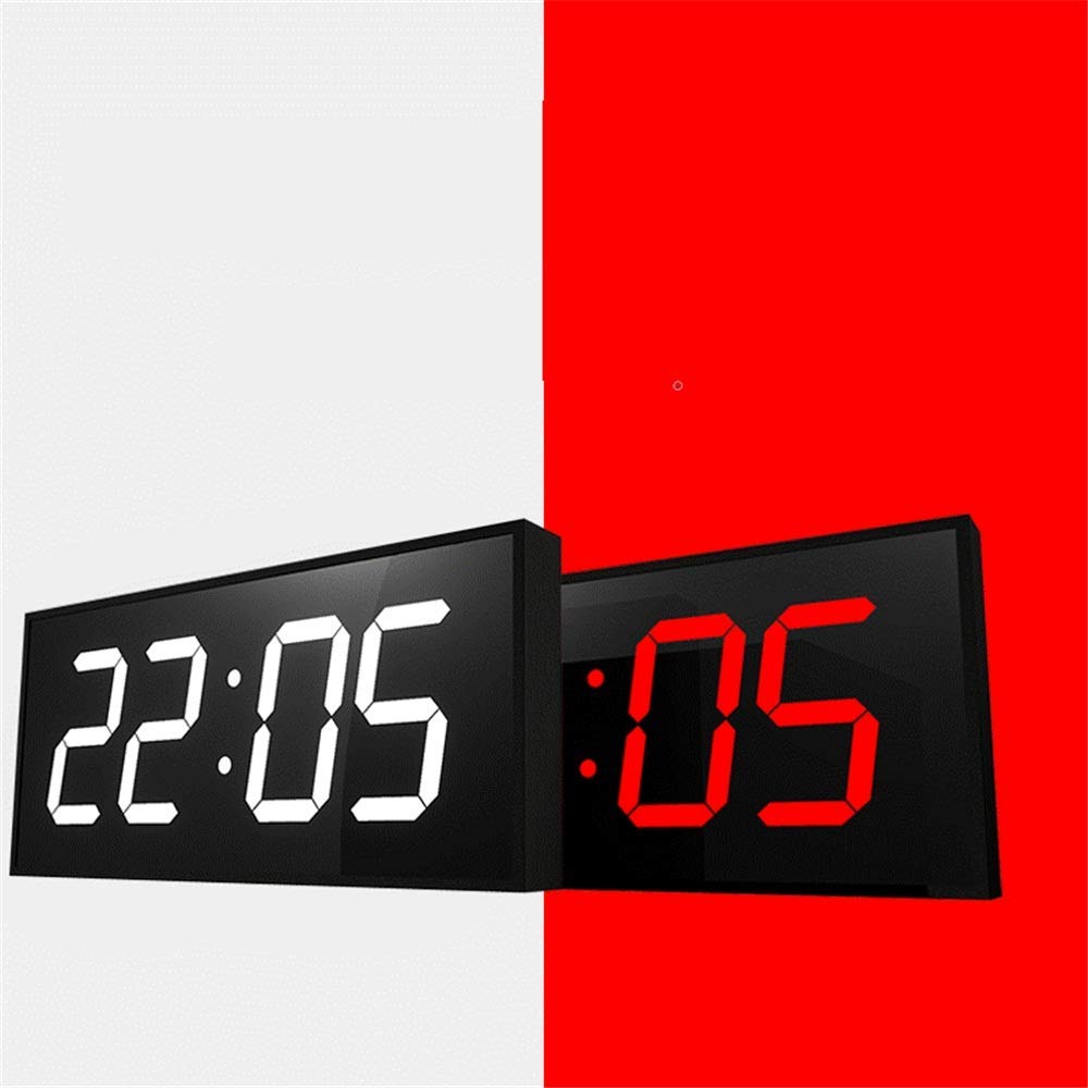 Digital LED Wall Clock with Alarm, Timer, Stopwatch & Countdown - Large Remote Control Dual-Sided Display for Gym, School & Office Use - 55x24.5cm (Red)