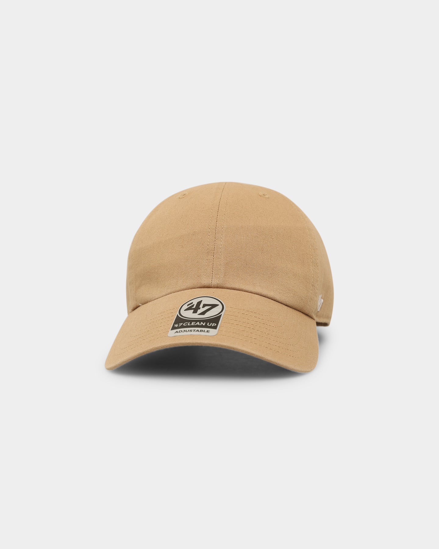 47 Brand Flat 47 Clean Up Strapback Hat - Adjustable Khaki Baseball Cap for Men & Women - Perfect for Outdoor Sports, Casual Wear and Sun Protection