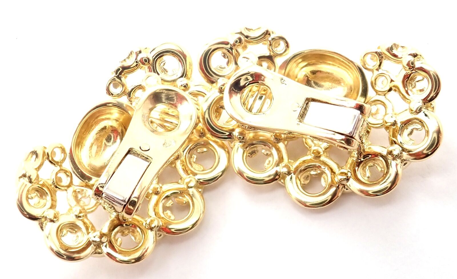 Authentic Vintage Hermes 18K Yellow Gold Large Hoop Earrings - Luxury Jewelry for Women, Perfect for Parties, Weddings & Special Occasions