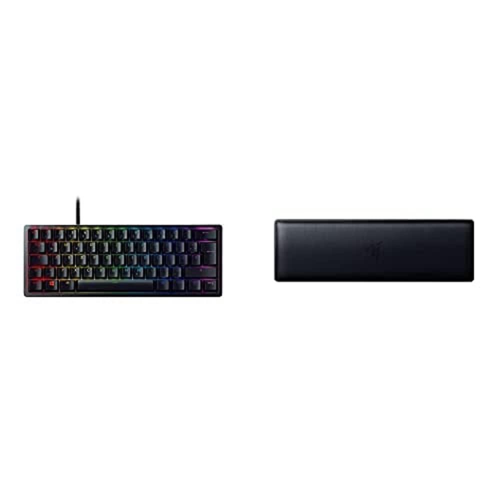 Razer Huntsman Mini 60% Compact Gaming Keyboard with Purple Switches & Ergonomic Wrist Rest - Perfect for Esports, Typing, and Small Desk Setups