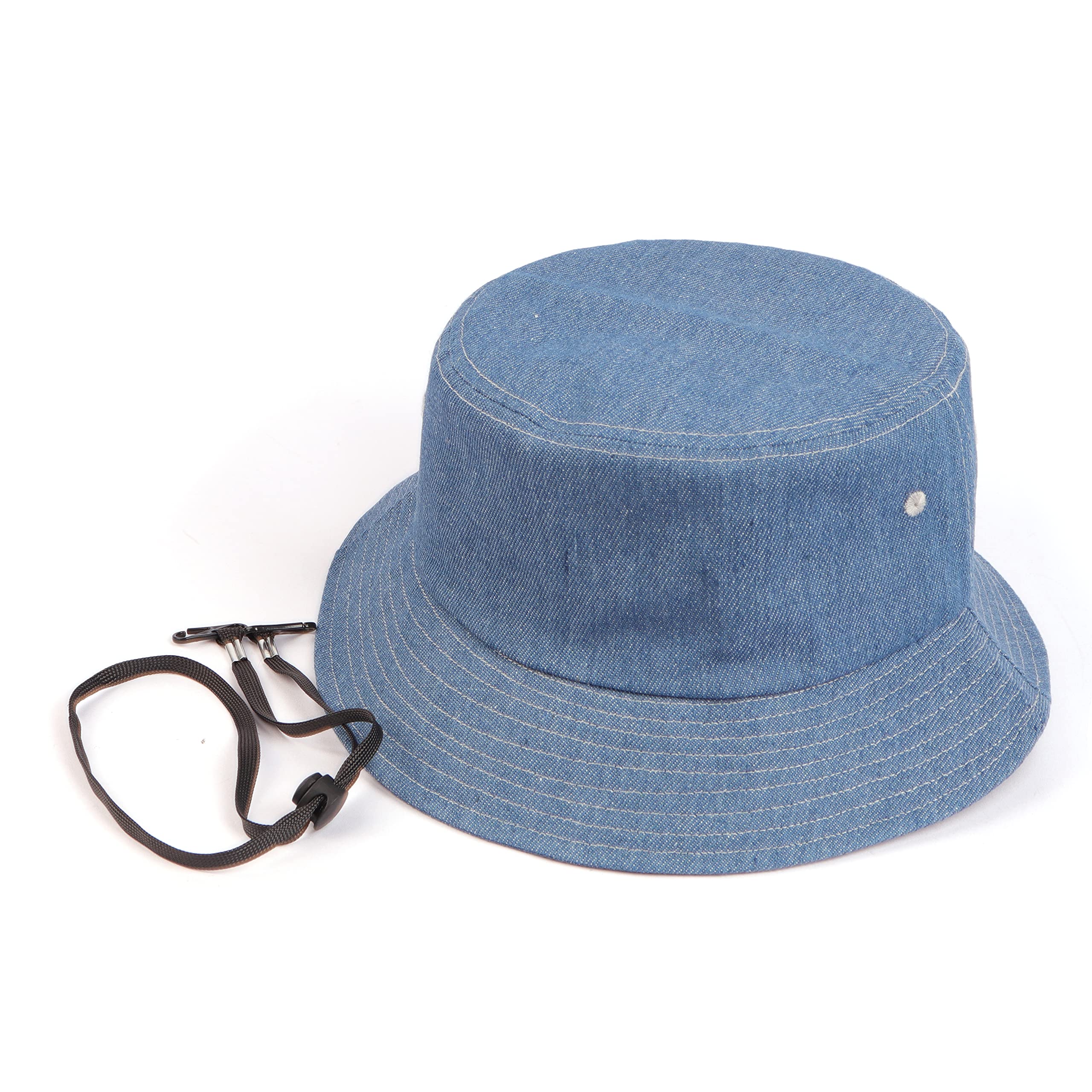 Zylioo XX-Large Denim Bucket Sun Hat for Women - Oversized Packable Fisherman Hat with Adjustable Drawstring, Foldable Wide Brim Summer Travel Beach Hat - Perfect for Outdoor, Vacation, Gardening and Sun Protection