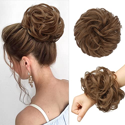 Large Curly Hair Bun Scrunchie Extension - Perfect for Ponytails, Updos & Everyday Hairstyles