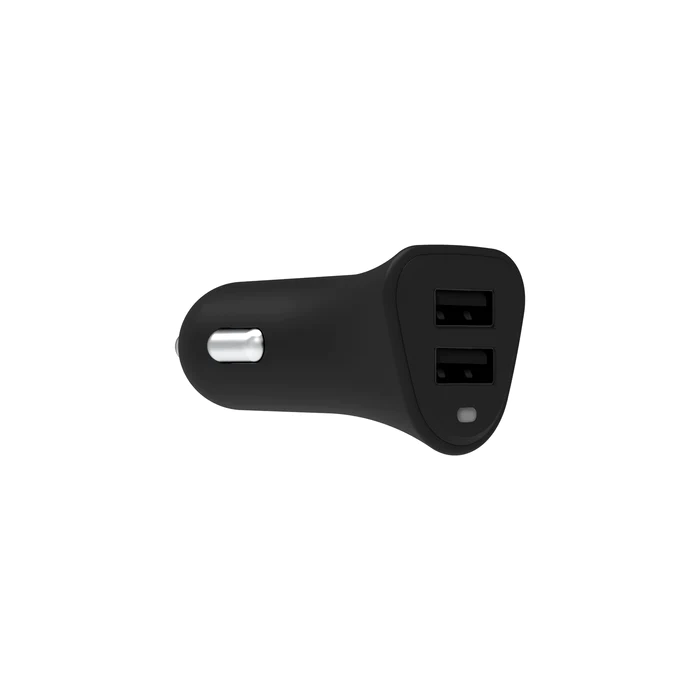 Griffin PowerJolt Dual USB Car Charger - 12W Fast Charging, Universal Compatibility (Black) - Perfect for Road Trips & Daily Commutes