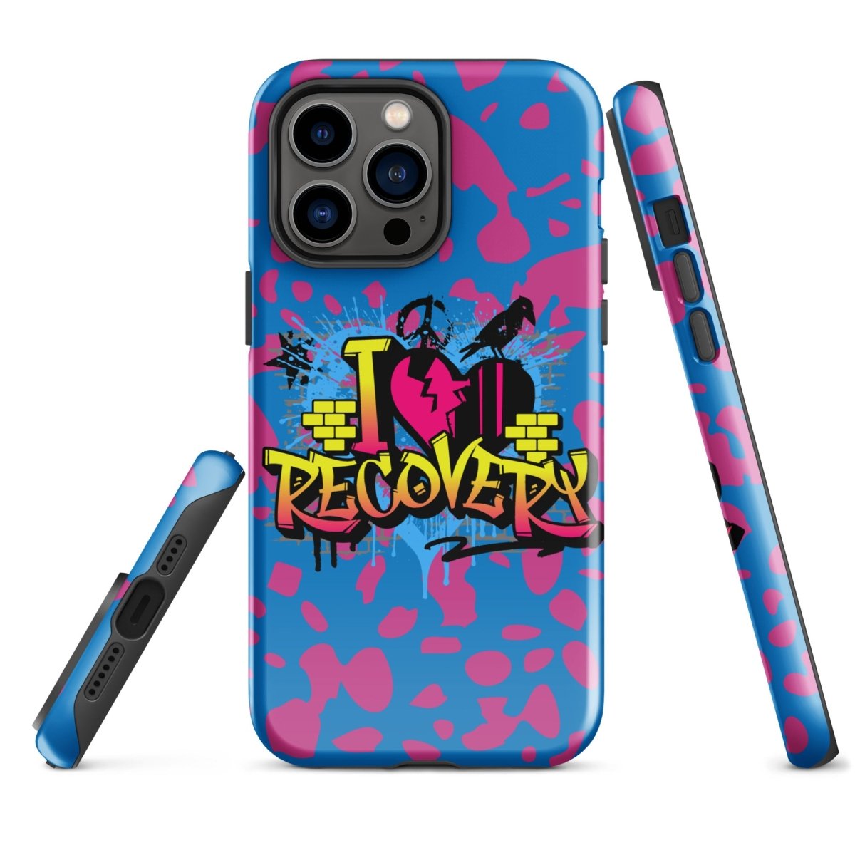 I Love Recovery iPhone Tough Case - Durable Protective Cover for iPhone | Perfect for Sober Living & Addiction Recovery Support
