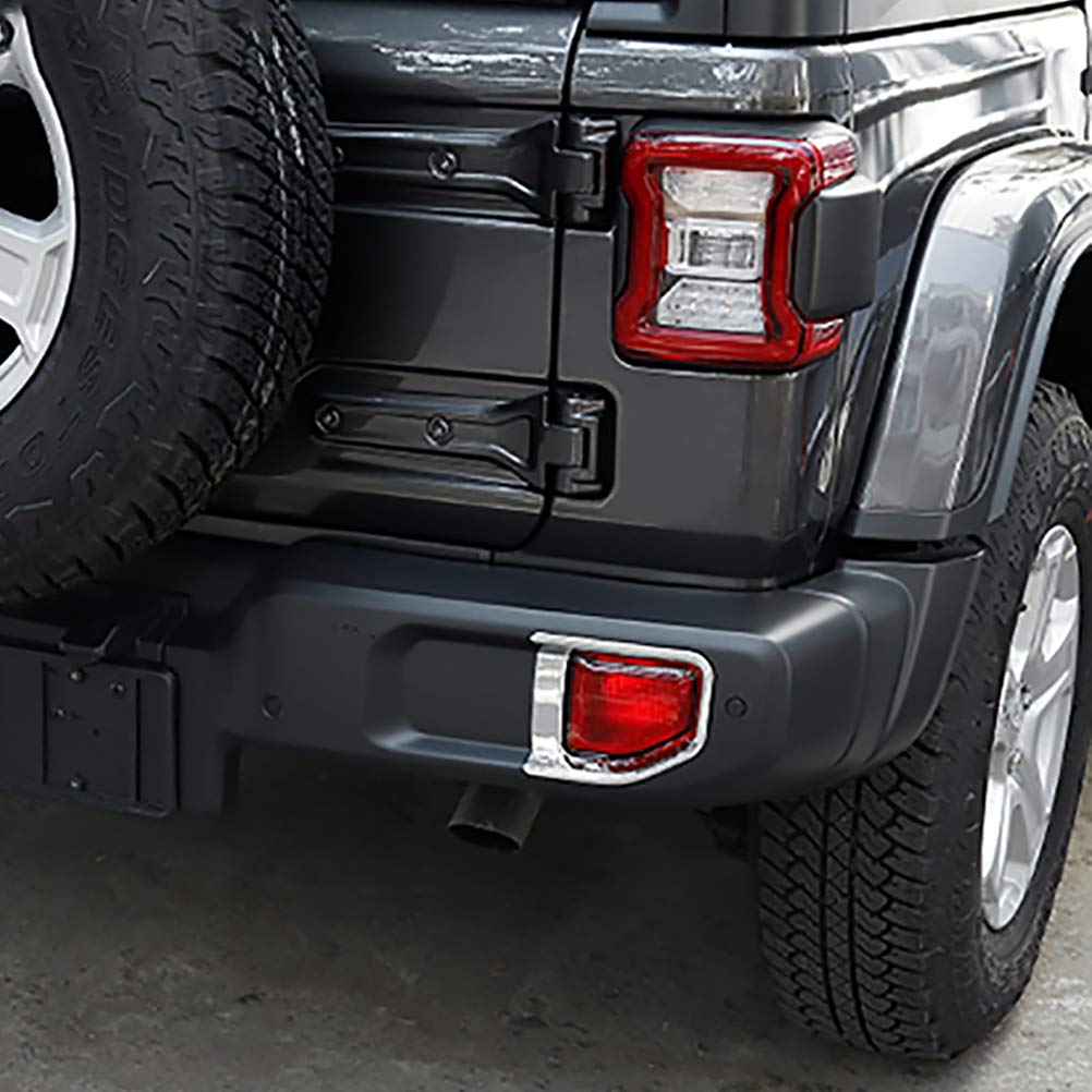 NINTE ABS Chrome Rear Fog Light Cover for Jeep Wrangler JL 2018-2019 | Exterior Fog Lamp Decorative Frame Trim | Weatherproof & Stylish Upgrade for Off-Road Adventures