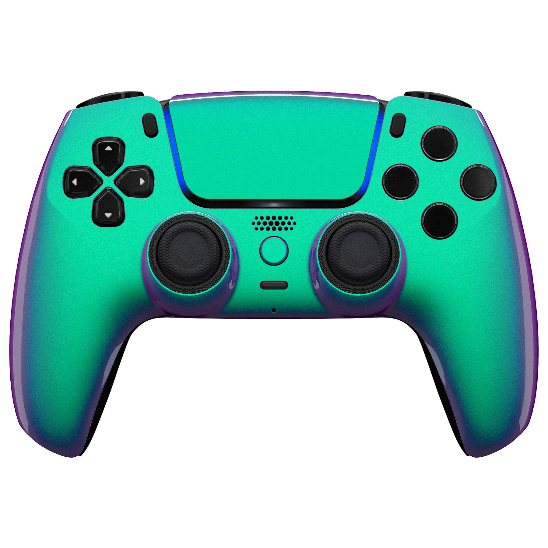 eXtremeRate LUNA Redesigned Front Shell with Touchpad for PS5 Controller BDM-010/020/030/040/050 - Chameleon Green Purple (GHPFP007) - Custom Gaming Shell Replacement for Enhanced PS5 Controller Experience
