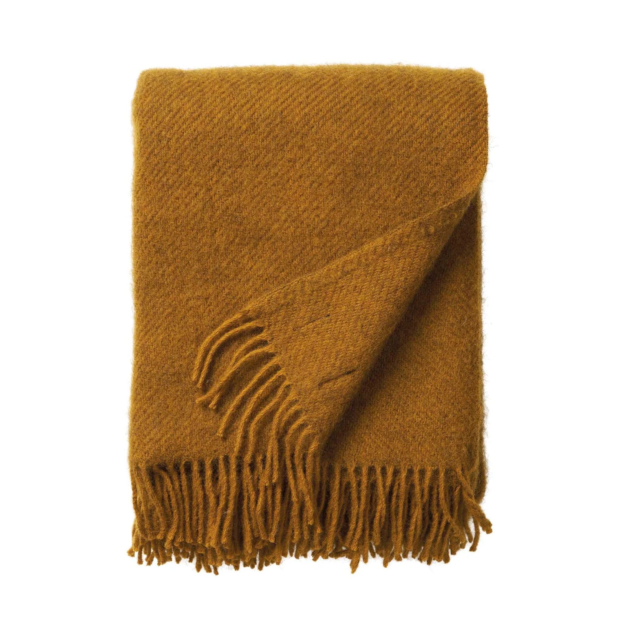 Premium KLIPPAN Gotland Wool Throw Blanket - Soft & Warm Caramel Brown Blanket for Sofa, Bed & Travel - Cozy Home Decor & Perfect Gift Idea