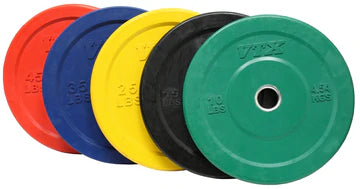 VTX Troy Olympic 2 Solid Bumper Plates - Weightlifting Plates for CrossFit, Powerlifting & Home Gym Workouts - Perfect for Olympic Lifting, Strength Training & Fitness Equipment