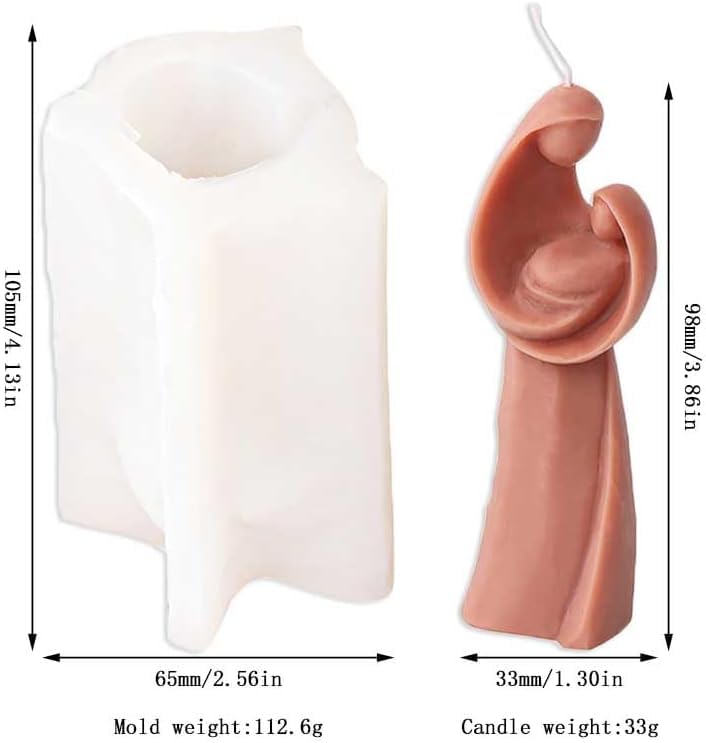 MATIN IMPEX Virgin Mary Embracing Children Silicone Candle Mold - DIY Resin, Aromatherapy, Handmade Wax & Soap Molds for Home Decor (WCM417) - Perfect for Religious Crafts, Gift Making & Holiday Decorations