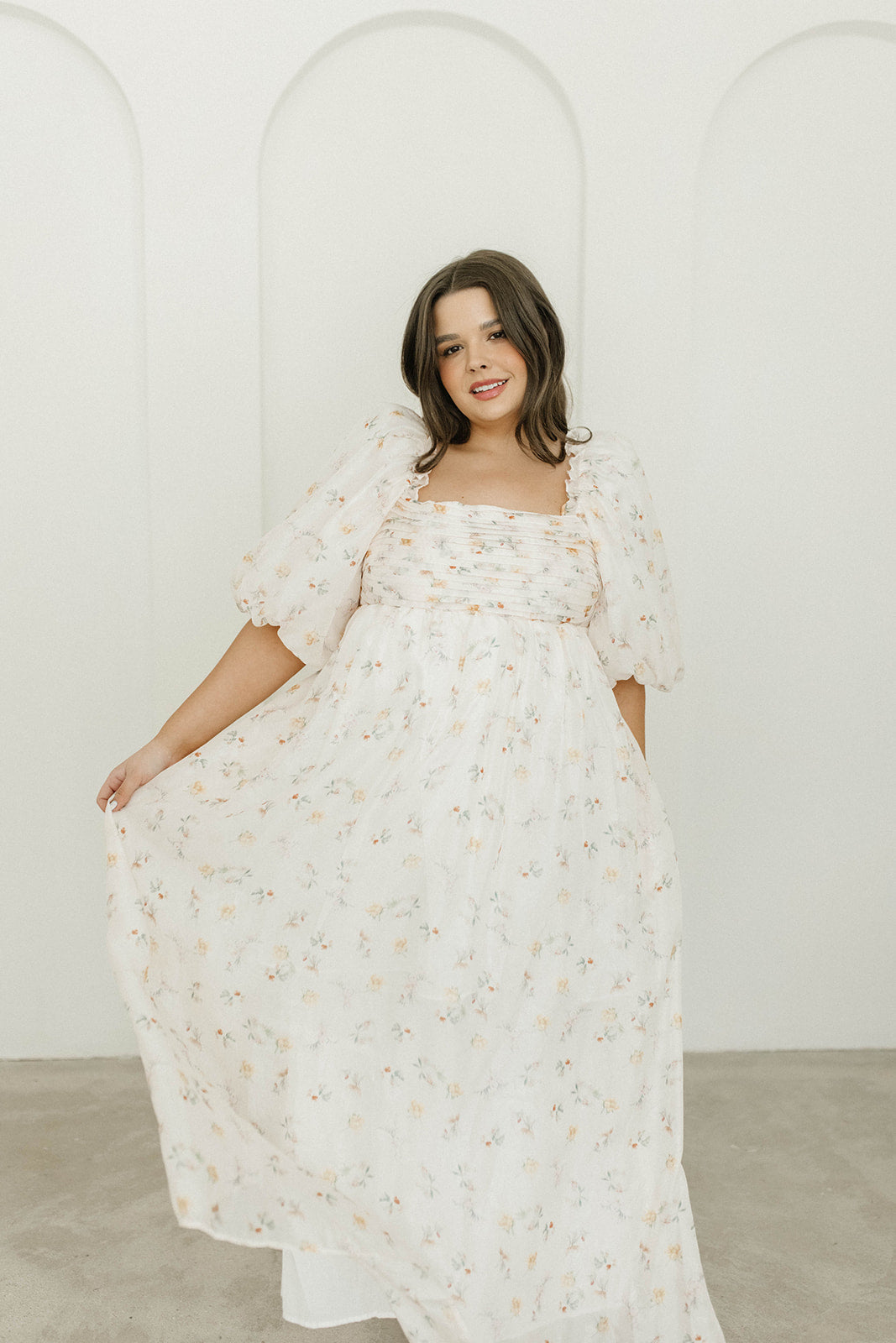 Melody Maxi Dress with Pleats & Bow Detail - Yellow Rose Floral Print | Bump Friendly Maternity Dress | Inclusive Sizing S-3XL | Perfect for Weddings, Baby Showers & Summer Vacations