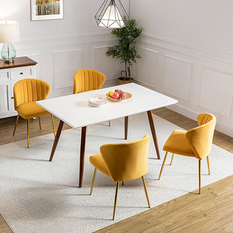 Modern Dining Chairs Set of 4 - Mid Century Metal Leg Side Chairs for Kitchen, Dining Room & Office - Aruna Contemporary Upholstered Seating