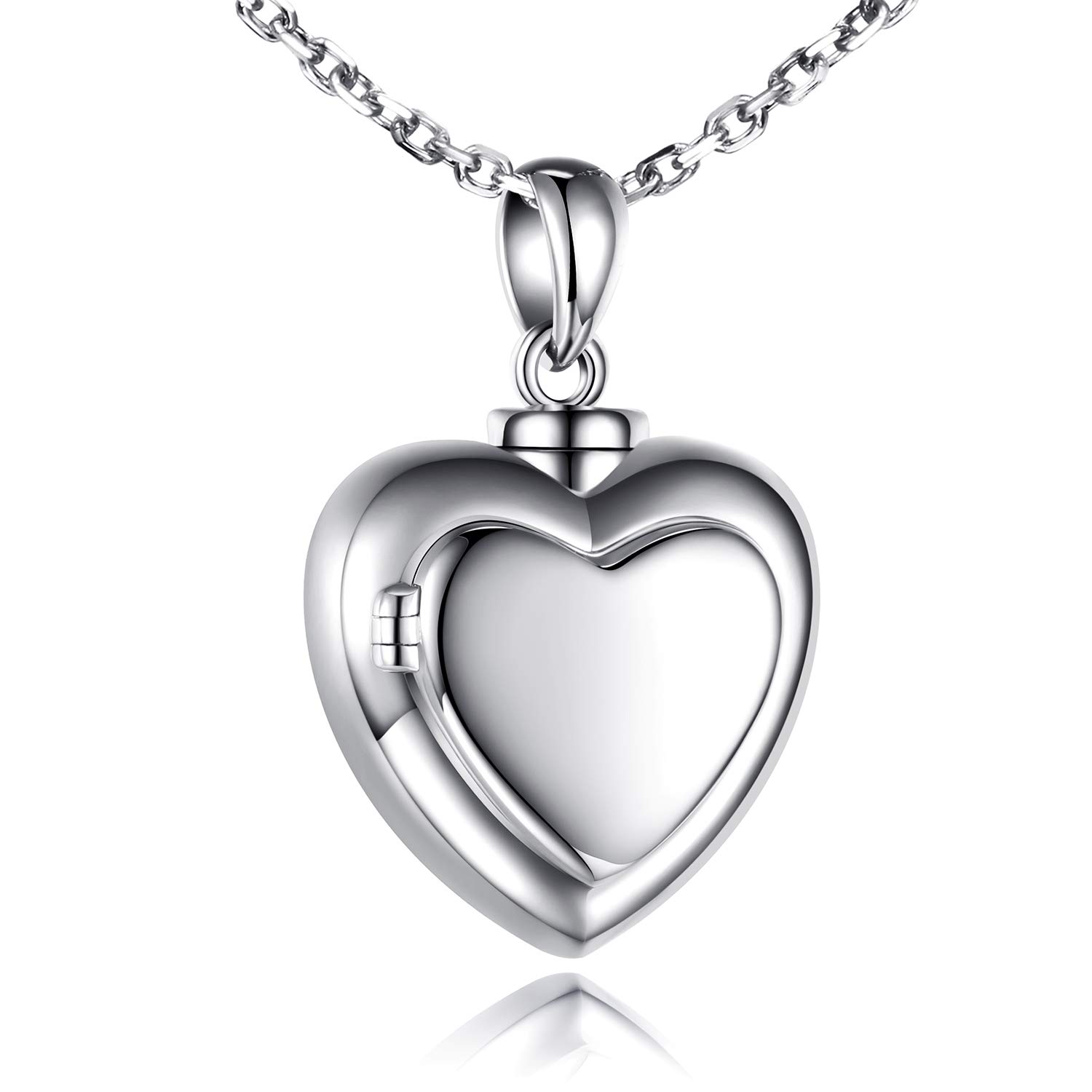 S925 Sterling Silver Mom Dad Forever in My Heart Urn Pendant Necklace - Cremation Jewelry for Ashes, Memorial Keepsake Gift for Women (Mom) - Perfect for Remembrance, Funeral Services & Special Occasions