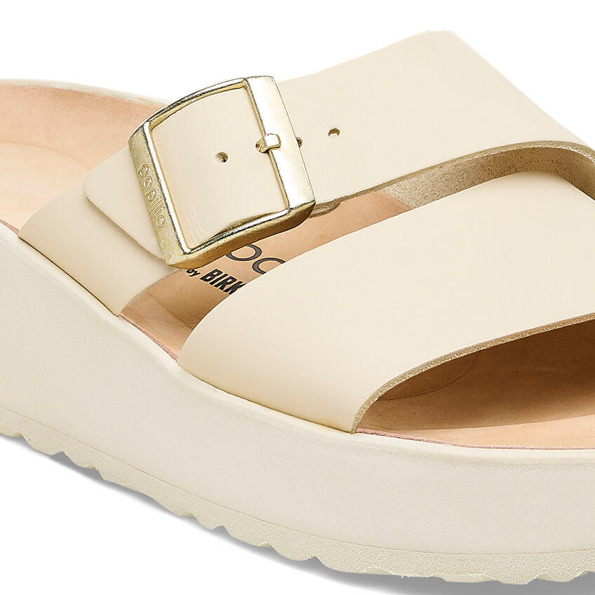 Birkenstock Women's Almina Leather Sandals in Ecru - Comfortable Casual Shoes for Walking, Travel & Everyday Wear
