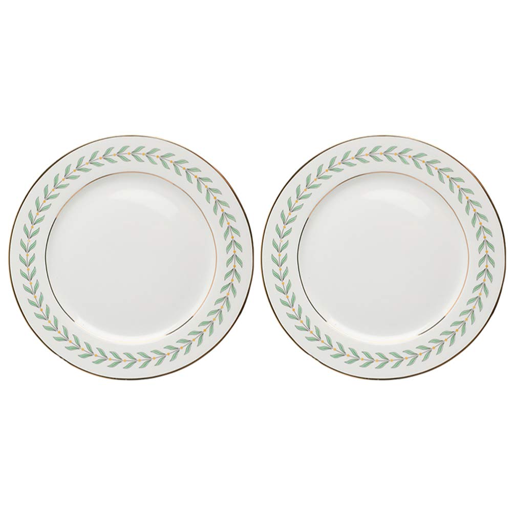 Hemoton 2pcs Leaf Ceramic Plates - Vintage Salad & Dessert Plates for Party Serving