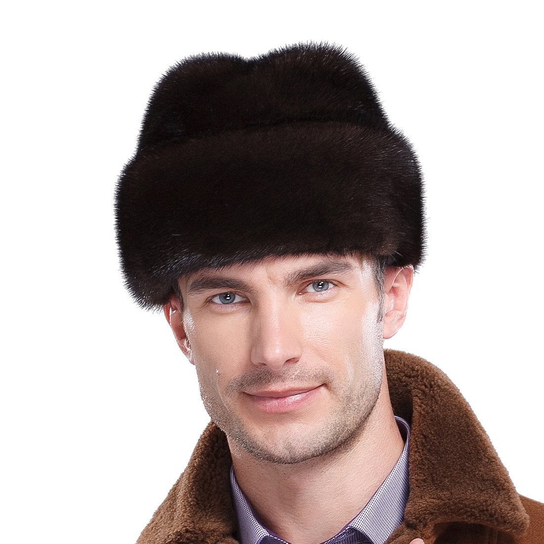 Russian Cossack Fur Hat for Women - Genuine Mink Winter Hat with Ear Flaps - Perfect for Cold Weather, Outdoor Activities & Fashion Style